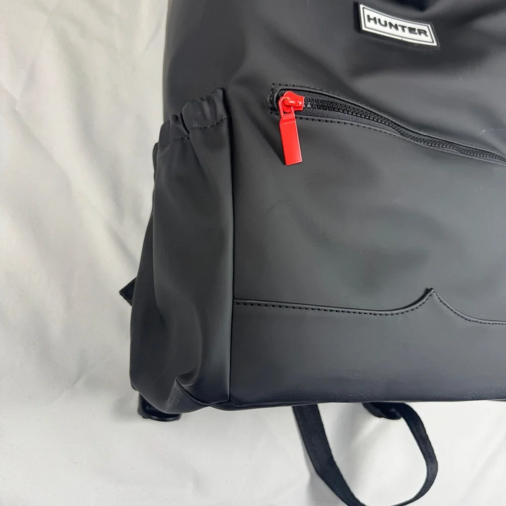 Hunter Original Top Clip Backpack Black Rubberized Water Resistant Bag NEW